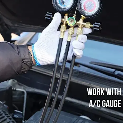 air conditioner Refrigerants Charging hose R410A R32  R134A R22 R404A Black Charging hose With shut off valve