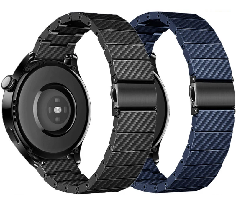 Carbon Fiber Pattern Watch Band for Samsung Galaxy Watch 4 5 Pro Classic 20mm 22mm WatchBand for Huawei GT2 3 Luxury Watch Strap