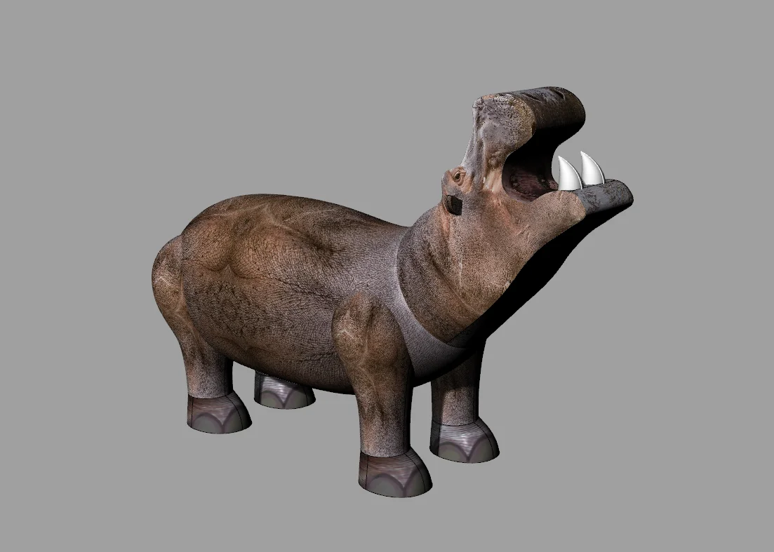 new design inflatable cartoon hippo inflatable animal model for advertising