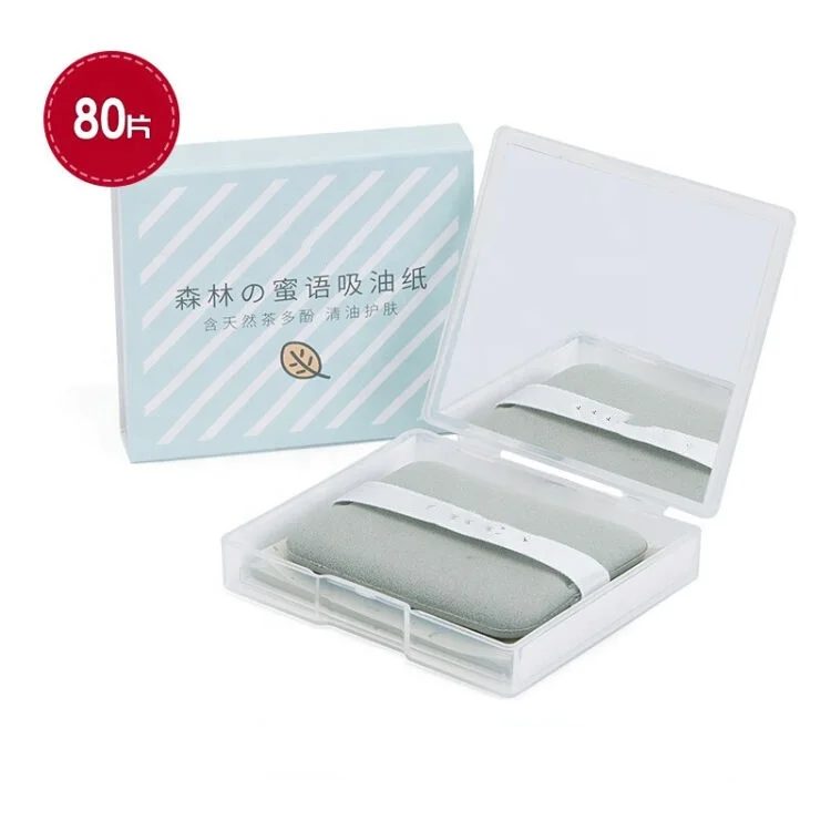 Portable plastic mirror case facial oli blotting papers oil blotting sheets