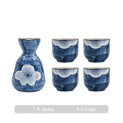 Hot sale custom Japanese high performance personalized bottles 50ml blue ceramic sake cup