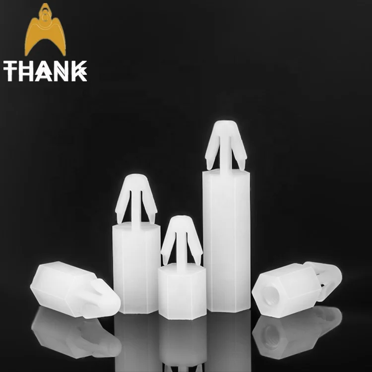 Нажимная опора для головки летательного аппарата нейлоновая Шестигранная прокладка печатной платы отверстие 4 мм пластиковая ПБТ белый/черный