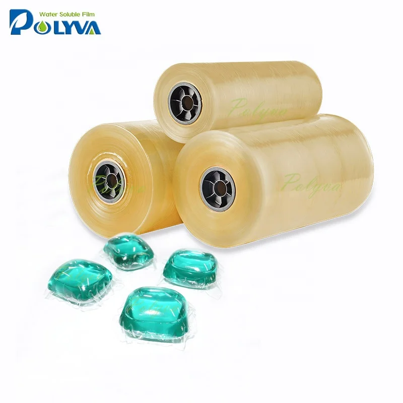 Polyva Film Roll PVA Water Dissolving Plastic Stretch Film Water Soluble Vinyl Transparent Medicine Soft Packaging Film Casting
