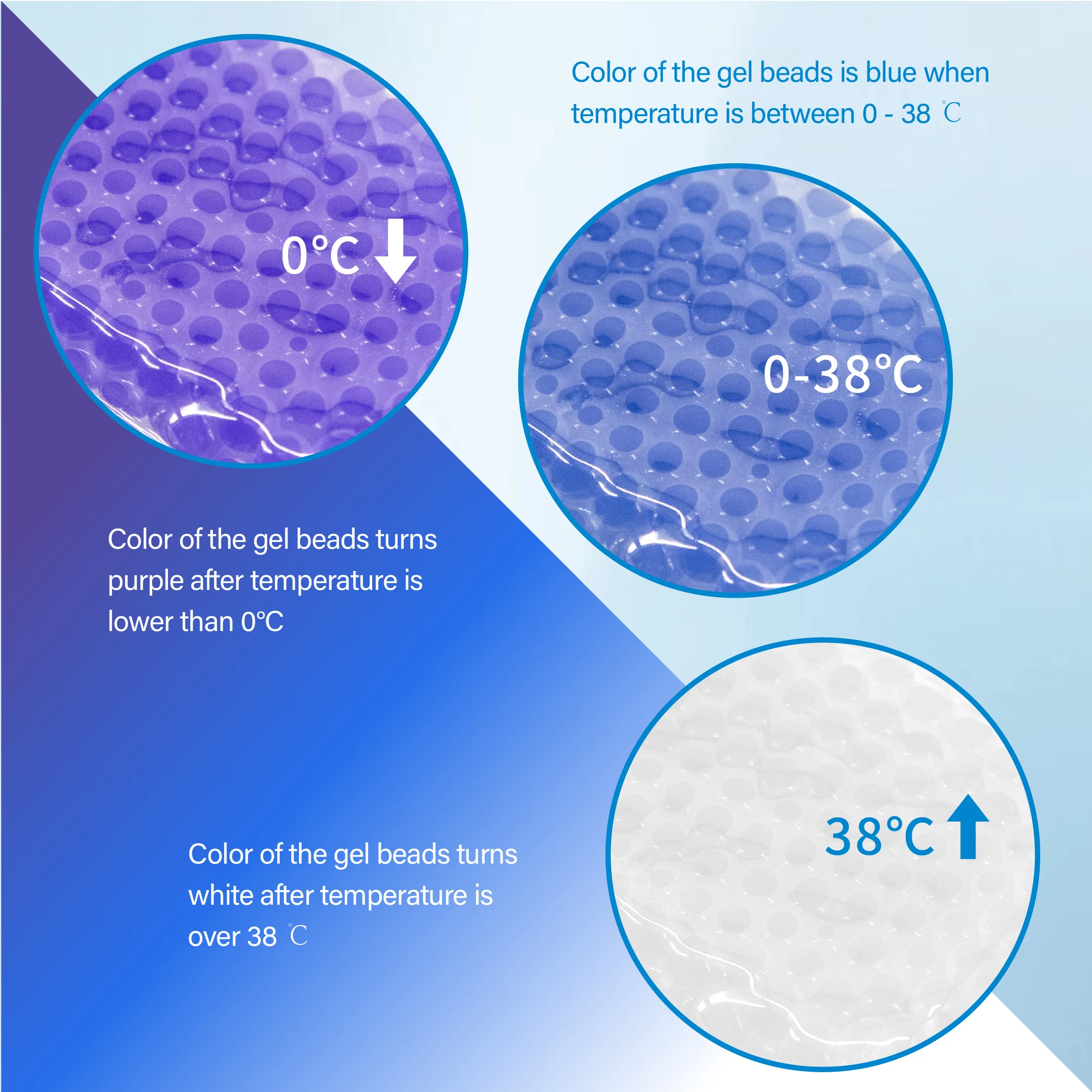 CSI Patent Certification Reusable Hot Cold Compress Color-Changing Gel Beads Eye Mask