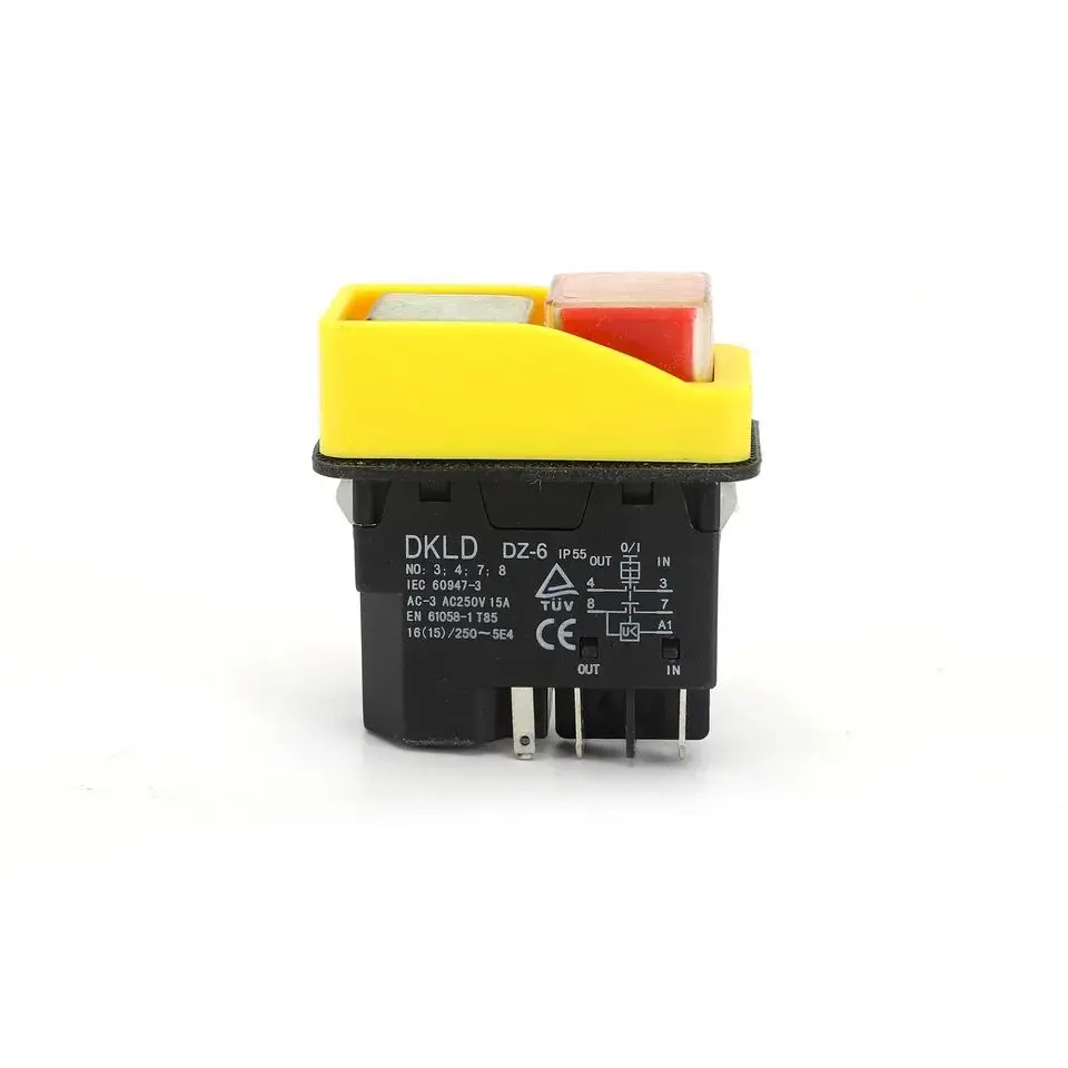 DZ04 yellow motor electromagnetic switch IP55/IP54 /push button switches motor protection switch DZ04