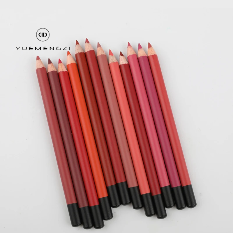 Wholesale Waterproof Long Lasting 12 Colors Vegan Matte Lip Liner No Label Custom Dark Nude Brown Lip Liner Pencil Private Label