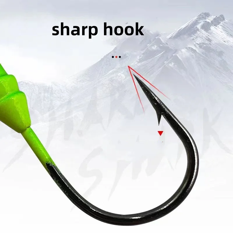 Byloo 10Pcs Jighead Fishing hooks Worm Fishing Lure Hook Soft Lure Crank Jig Heads Artificial Bait Fishing Fishhooks Tackle