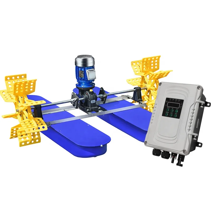 famous manufacturer 48v 750w floating solar paddle wheel pond aerator and fish pond solar aerators made in china