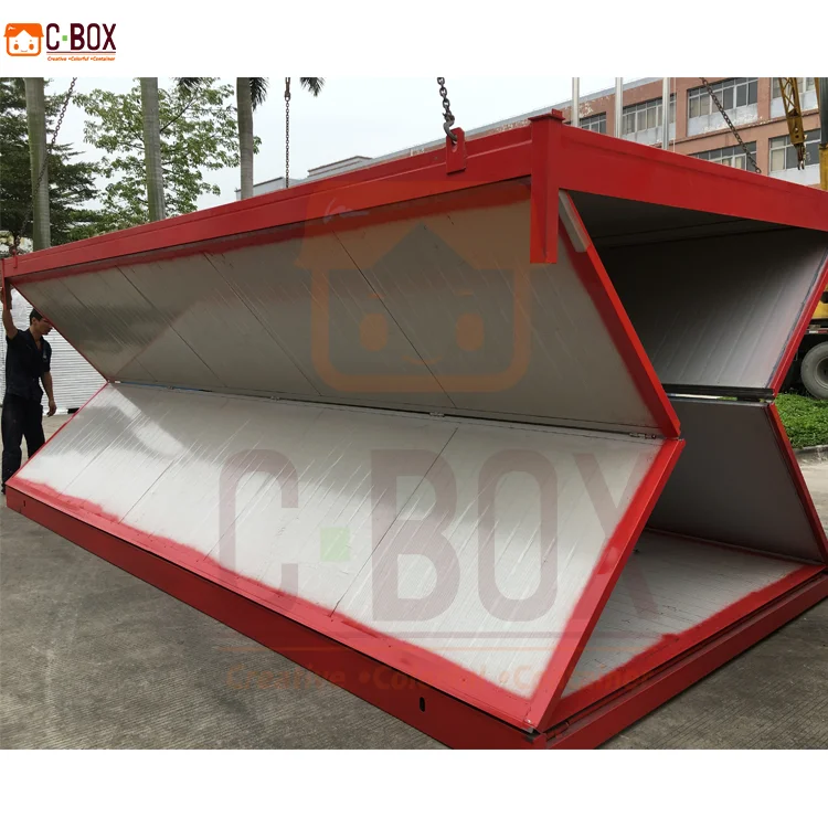 
China Cheap Prefab Metal 10 30 20 40 Feet Living Folding Fabricated Foldable Container House 