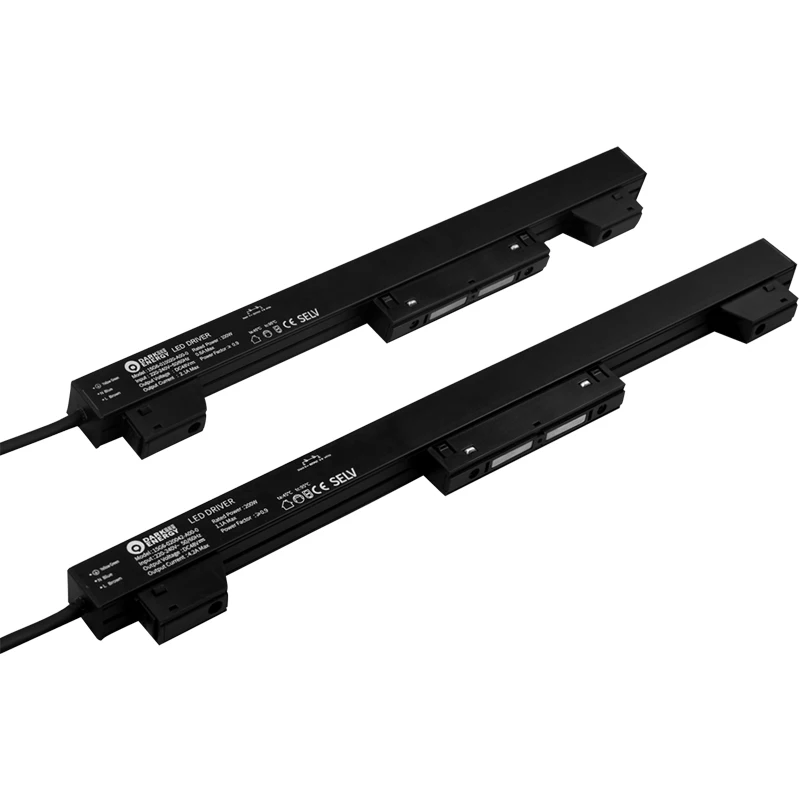 High PF>0.9 DC 48V 200W 100W LED Driver with Magnetic Absorption Adapter for Magnetic Track Lights Linear Lighting