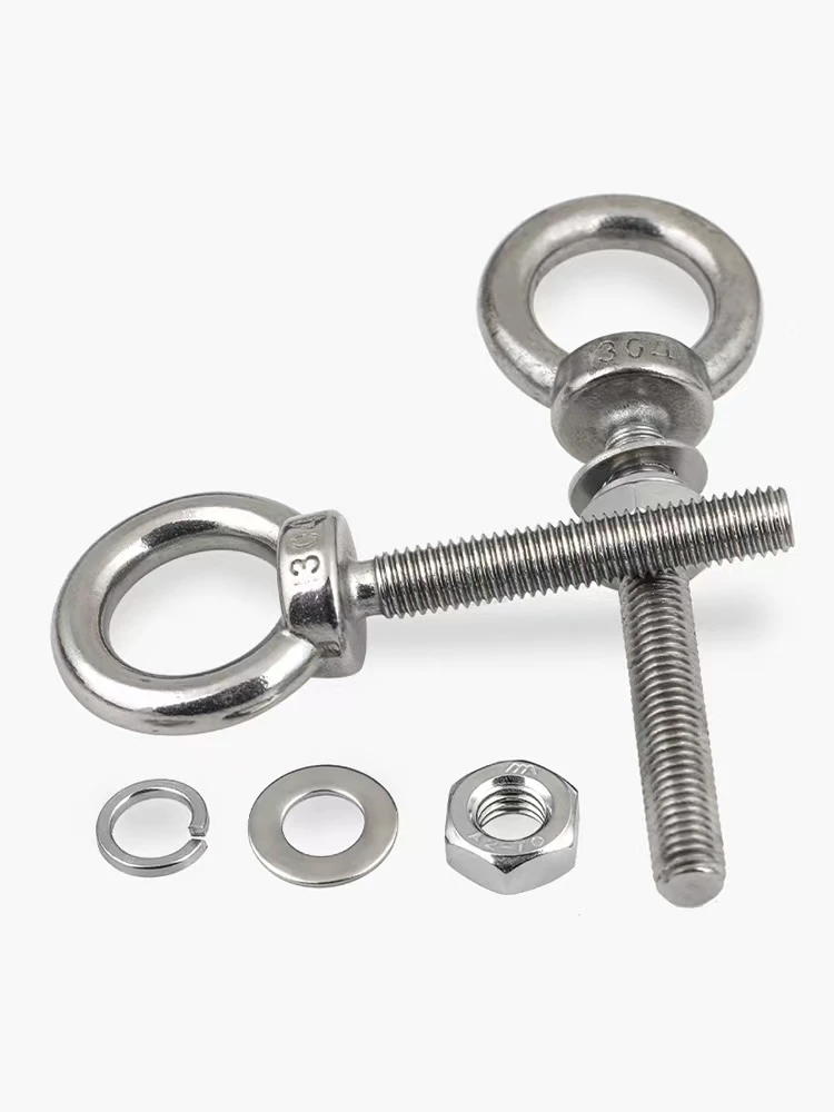 Hot sales M6 M8 M10 M12 M24 M48 M64 metric inch stainless steel carbon steel ring nut screw eye nuts screws for heavy industry