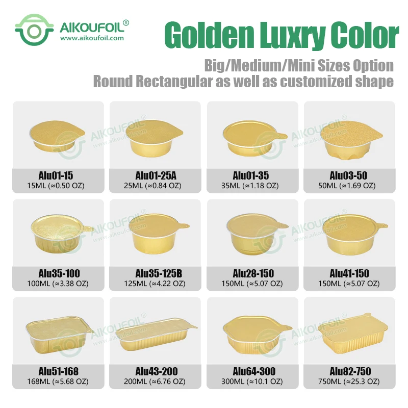 Aikou wholesale foil lunch boxes pans food baking trays cups packaging disposable aluminum containers with lids