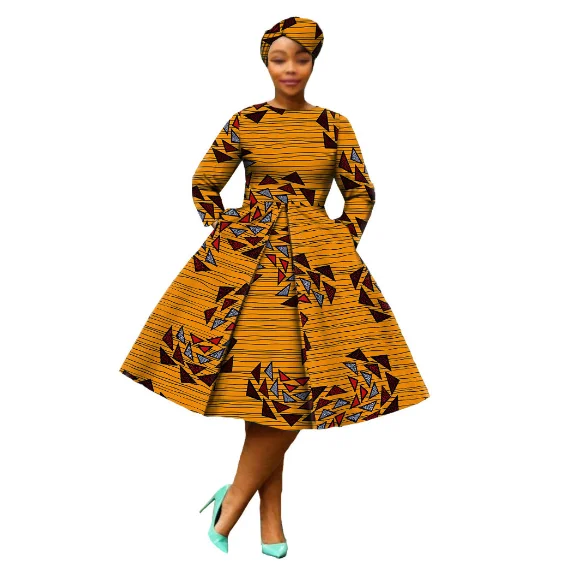 Limanying Well made  casual best kitenge dresses real ankara 100% cotton ankara fabric african dresses With headscarf