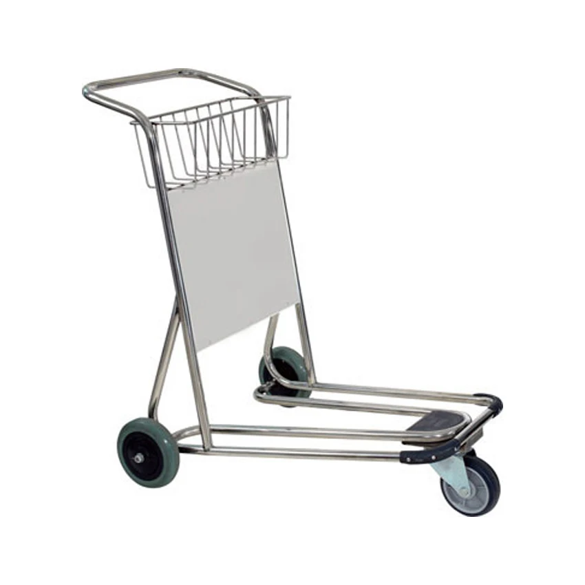 Easy Moving High Quality 3 Wheels Stainless Steel Airport Hand Cart Trolley Luggage Trolley Cart