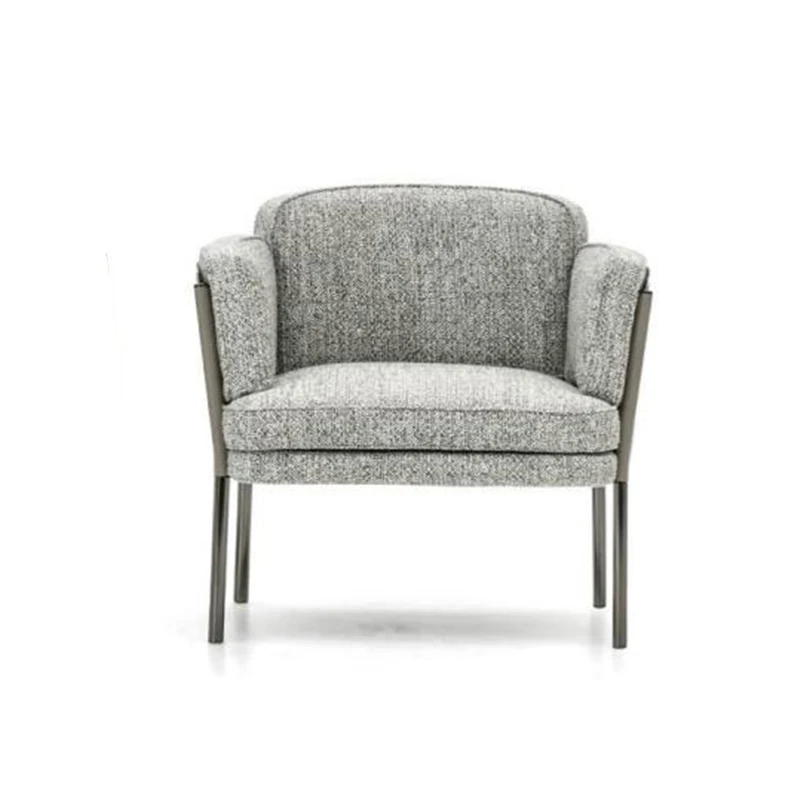 Modern Nordic Creative Single Sofa Simple Saddle Leather High-End Fabric Chair Villa Reception Luxury Hotels Living Rooms