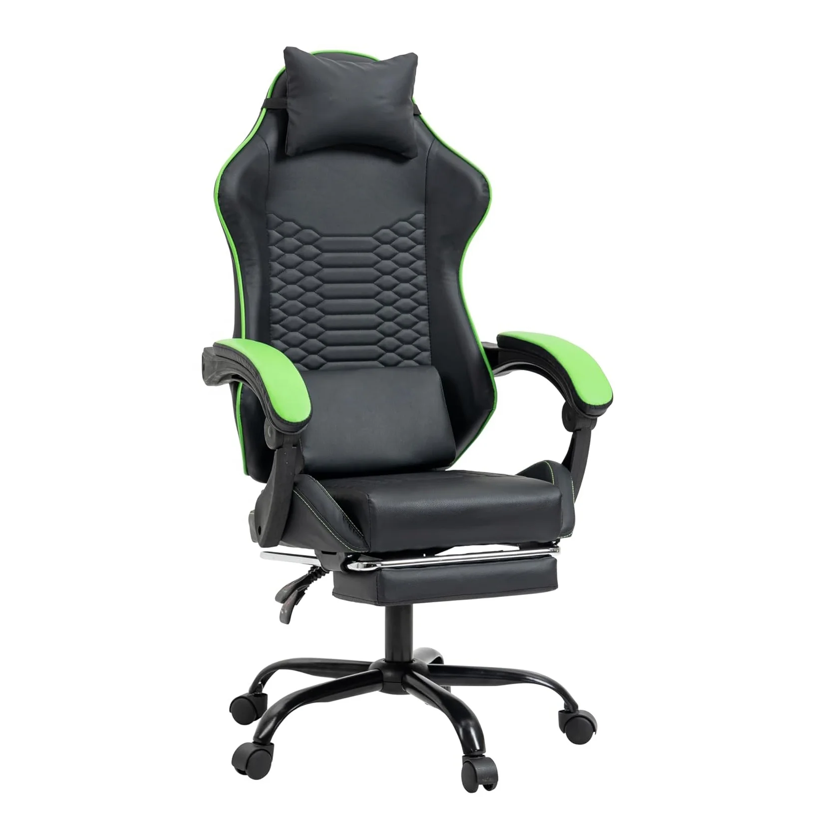 Ergonomic Gaming Chair Racing Style Office Recliner for Computer Armchair PU Leather Gamer Chairs with Retractable Footrest