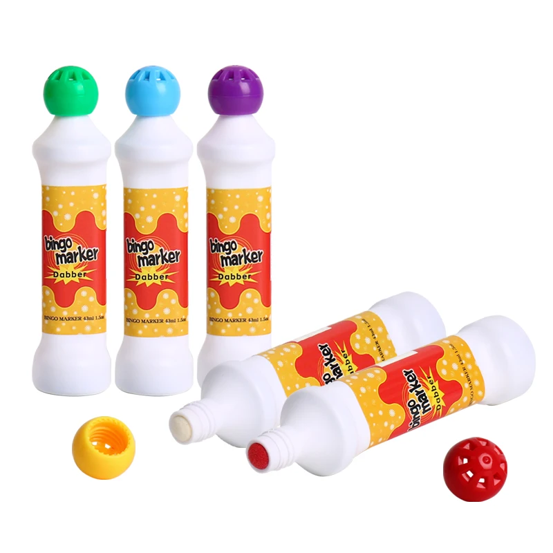 custom ink colors bingo dabbers design dauber game play CH-2802 40ml 10mm sponge tip bingo markers
