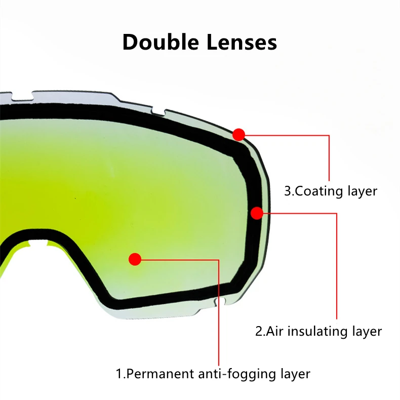 Ski Snowboard Goggles UV400 Spherical Mask Glasses Skiing Men Women Big Vision Profession Snow Ski Eyewear Sci Googles
