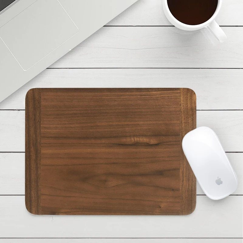 Joypro Wooden Office Desk Mat Waterproof Hard Wood Smooth Gaming Mouse Pads Non-Slip Walnut Computer Mouse Pad for Working Study