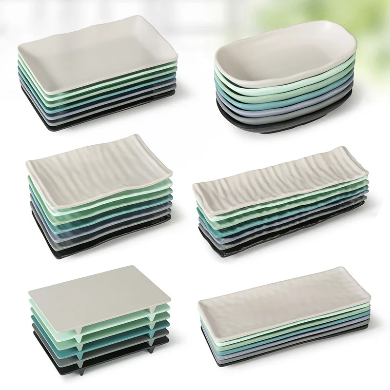 Home Hotel Restaurant Unbreakable Plastic Dishes Japanese Sushi Plates Melamine Plates