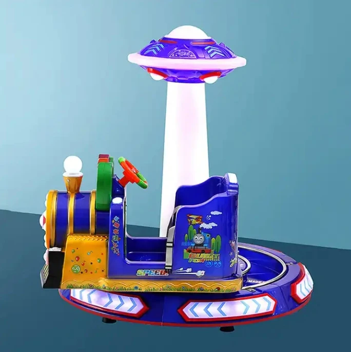 Hot sale commercial amusement kiddie ride car interstellar train children coin operated rocking car for sale