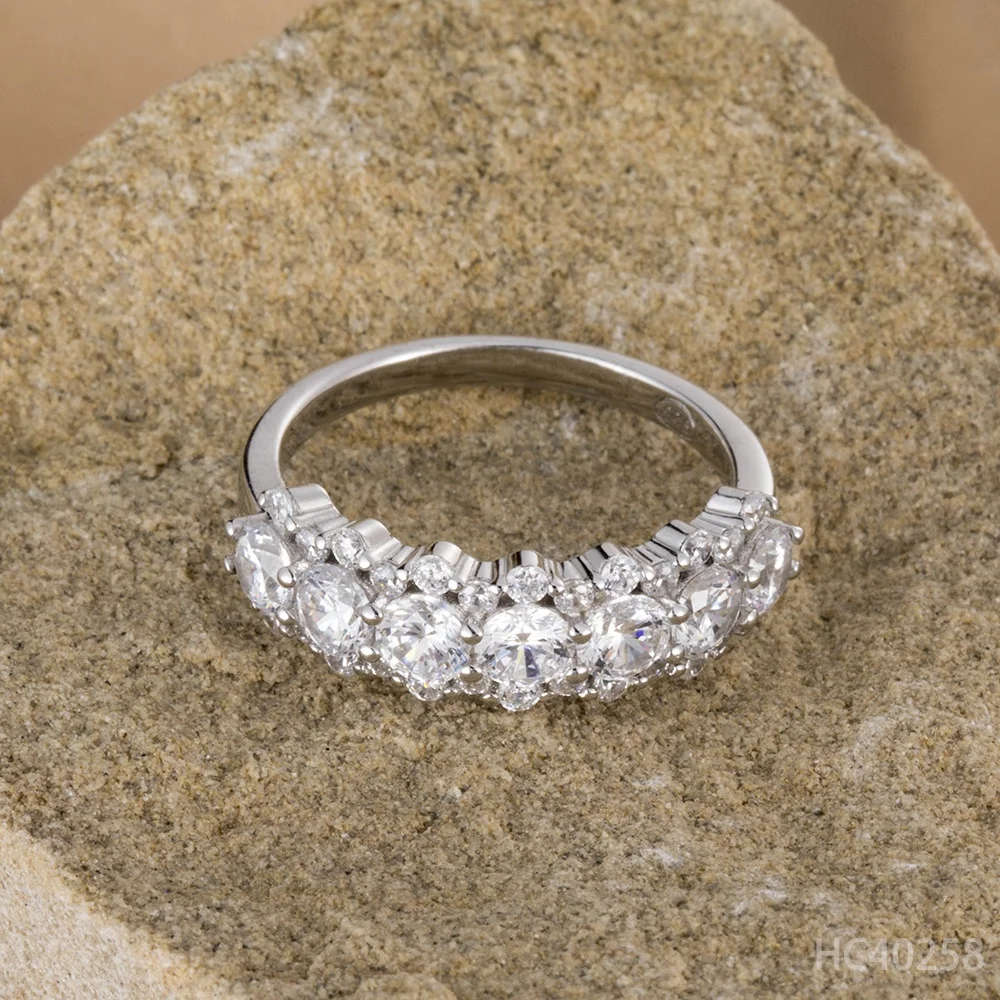Women S925 Jewelry Zircon Wedding Engagement Cubic Zirconia 925 Sterling Silver Rings