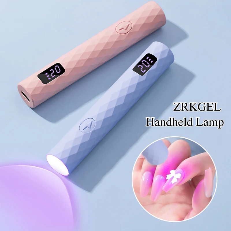 ZRKGEL Portable handheld nail uv led lamp for gel polish small mini quick drying light one-word lamp timed charging nail lamp