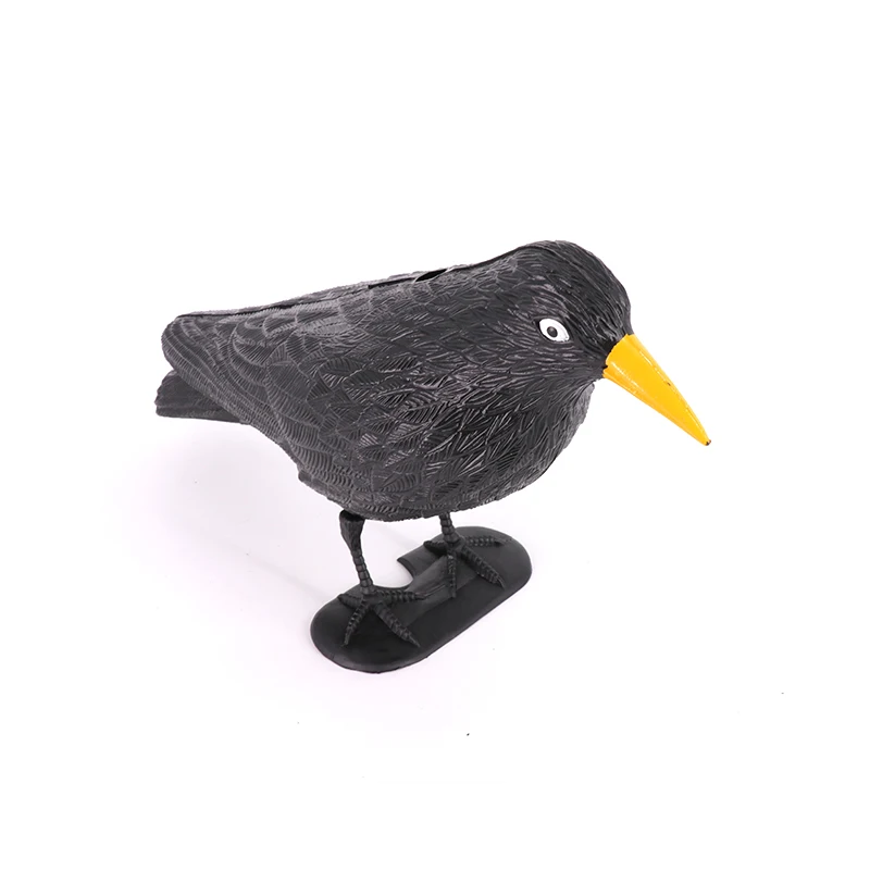 Stand Full Frame Shooting Hunting Equipment Plastic Black Crow Decoys w/Feet Stake
