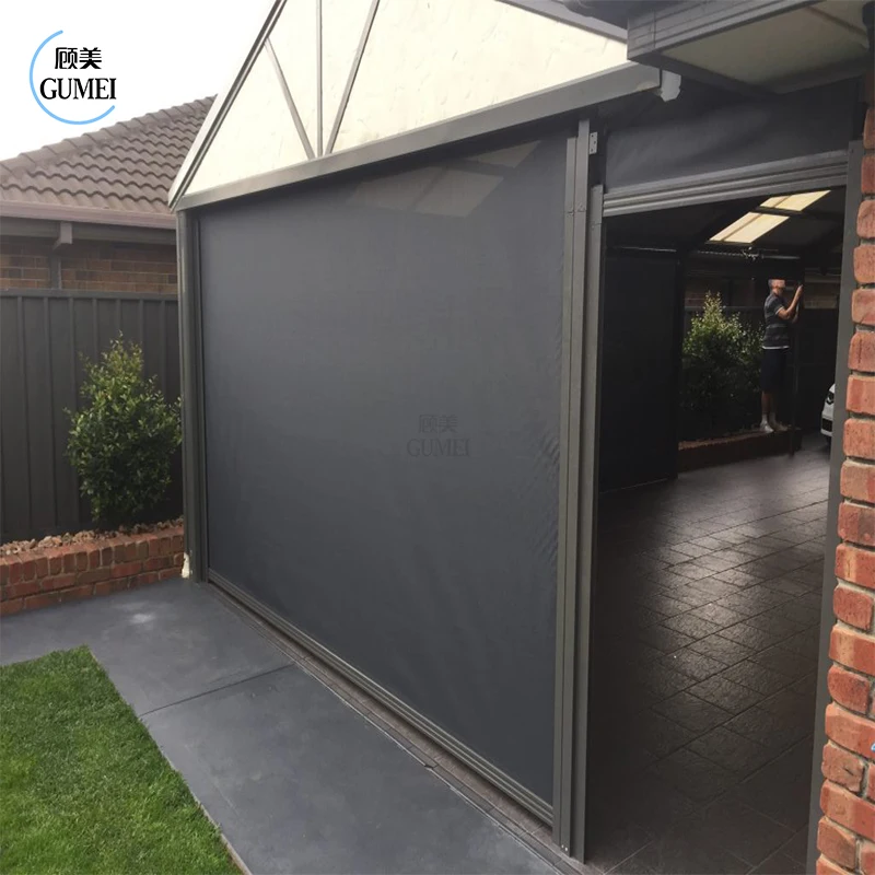 Factory Price Garden Outdoor Motorized Zipper Track Screens Blinds Shade Roller Shutters Curtains