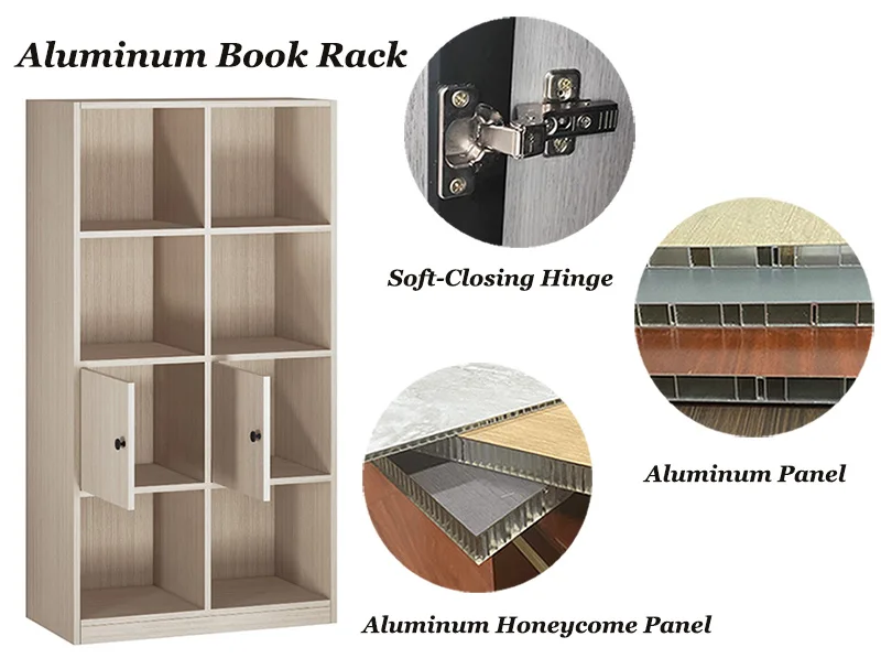 Living Room Furniture Floor Shaped Creative Modern Aluminum Bookshelf