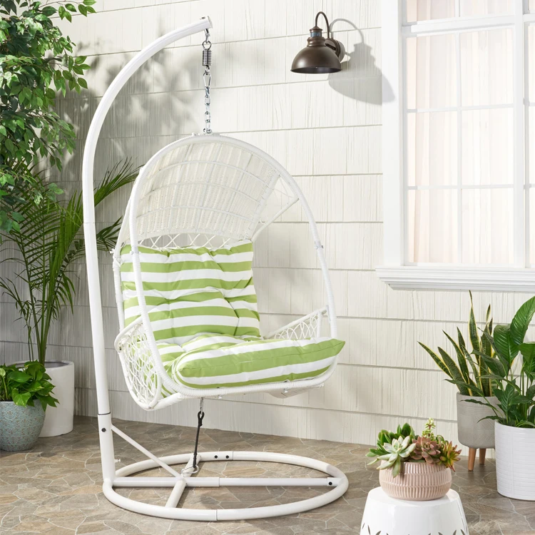 Free shipping within U.S Outdoor Garden Furniture Rattan Patio Swings Hanging Egg Chair with Stand