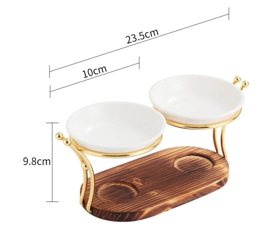 Wood bottom double arc double dish creative aromatherapy stove essential oil heating lamp Wax Melt Burner