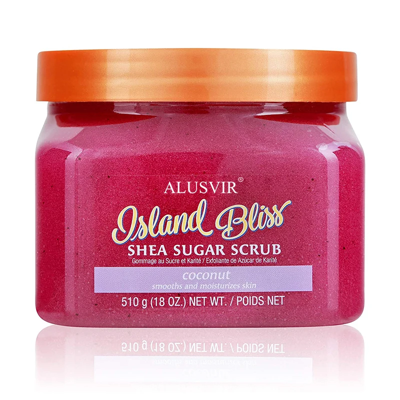 Wholesale Vendor Private Label Natural Organic Coconut Lemon Fruit Skin Whitening Exfoliating Shea Sugar Body Scrub