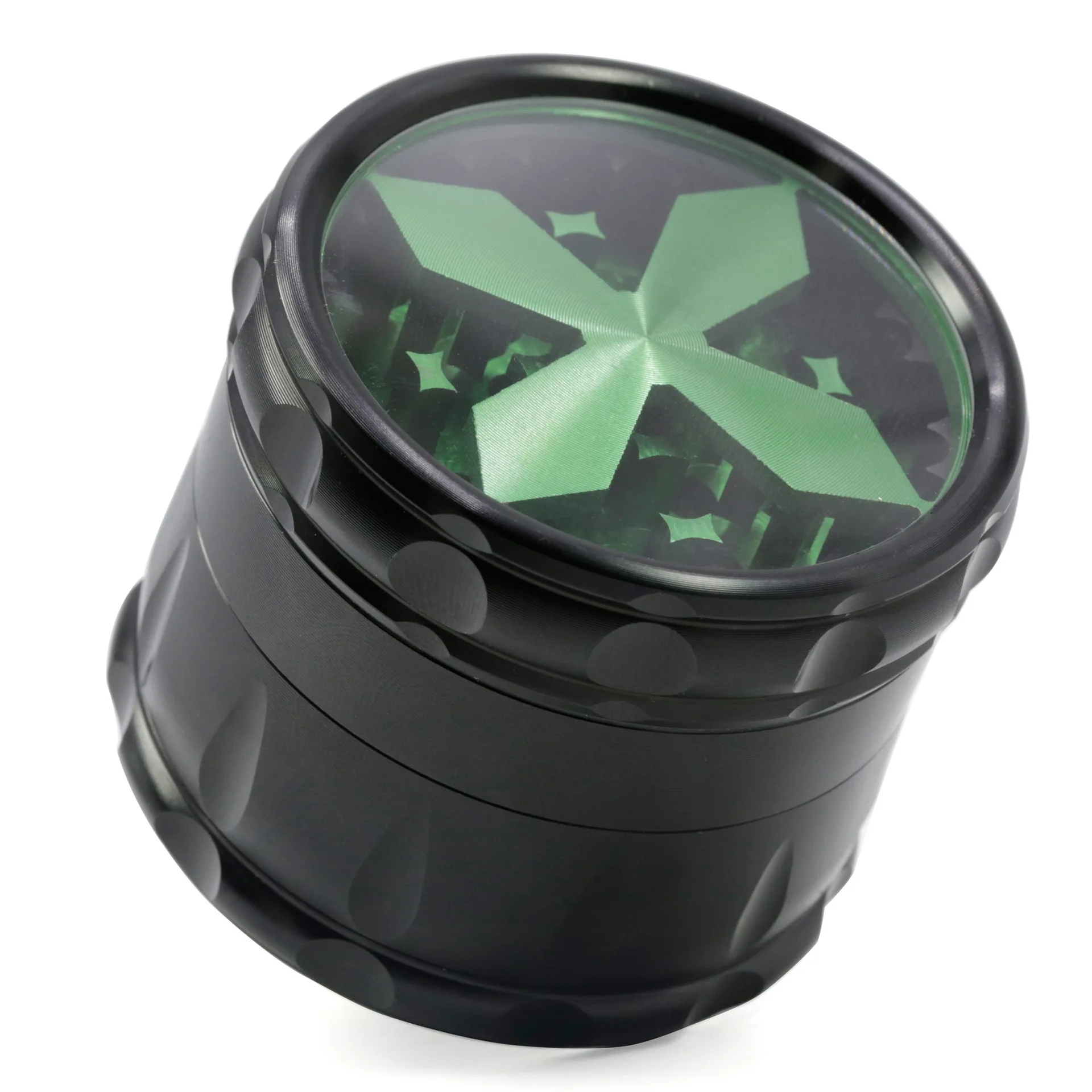 Drop shipping Chamfer Drum type crucifix Open window Custom logo Pepper Mills Tobacco Herb Spice Grinder