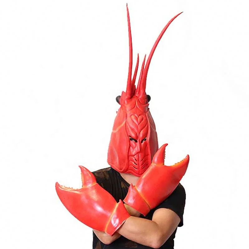 Latex Lollipop Chele Gloves Halloween Cosplay Comic Cartoon Crab Lobster Mask Carnival Costume Fantasy Cosplay
