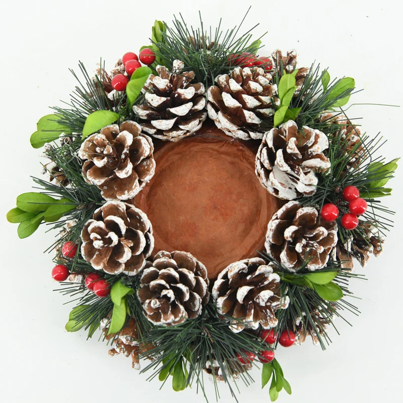 Продажа высококачественных подсвечников в форме венка из коричневой сосны для фестивалей
