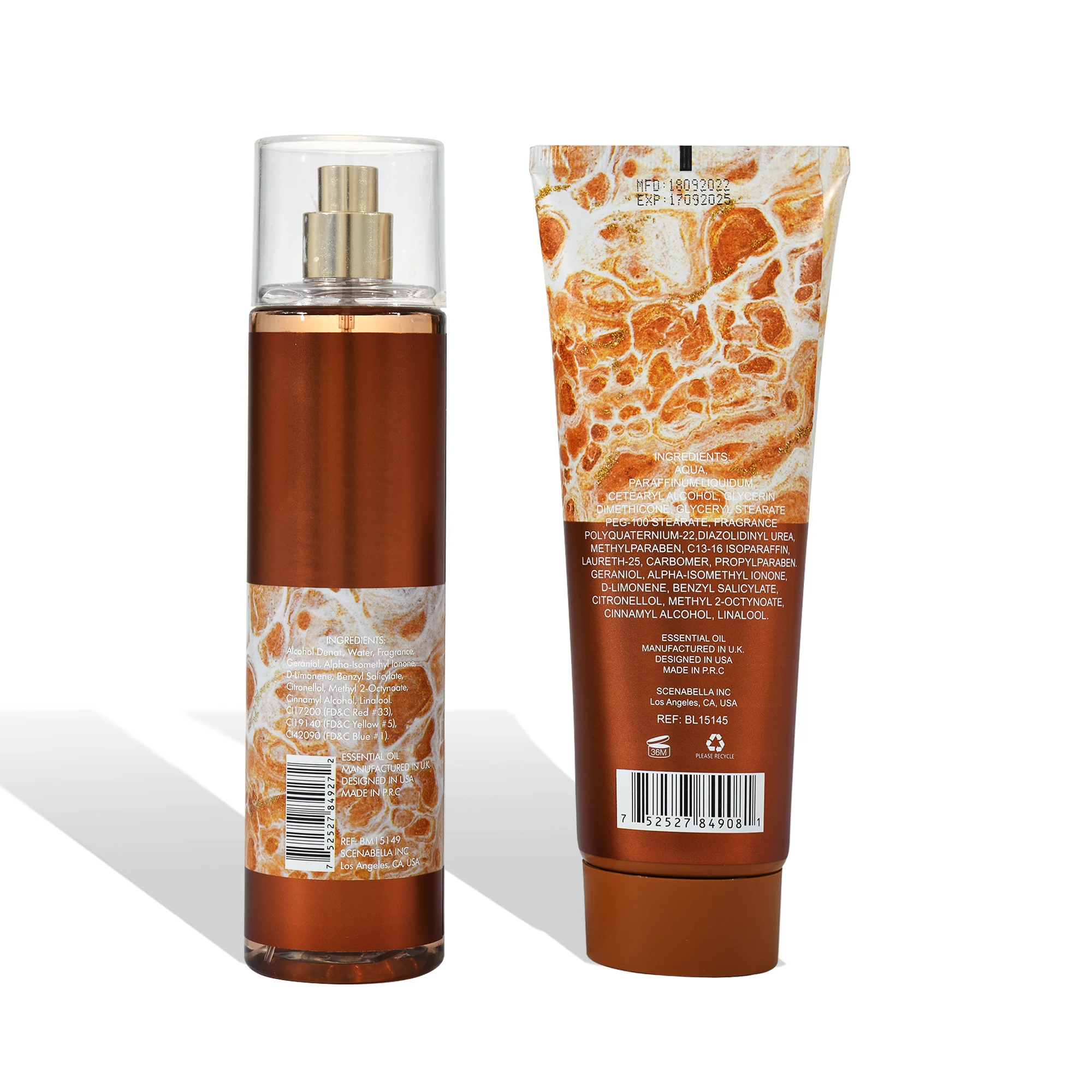 236ml  Manufacturing  body spray fragrance body mist and body lotion set SG0122