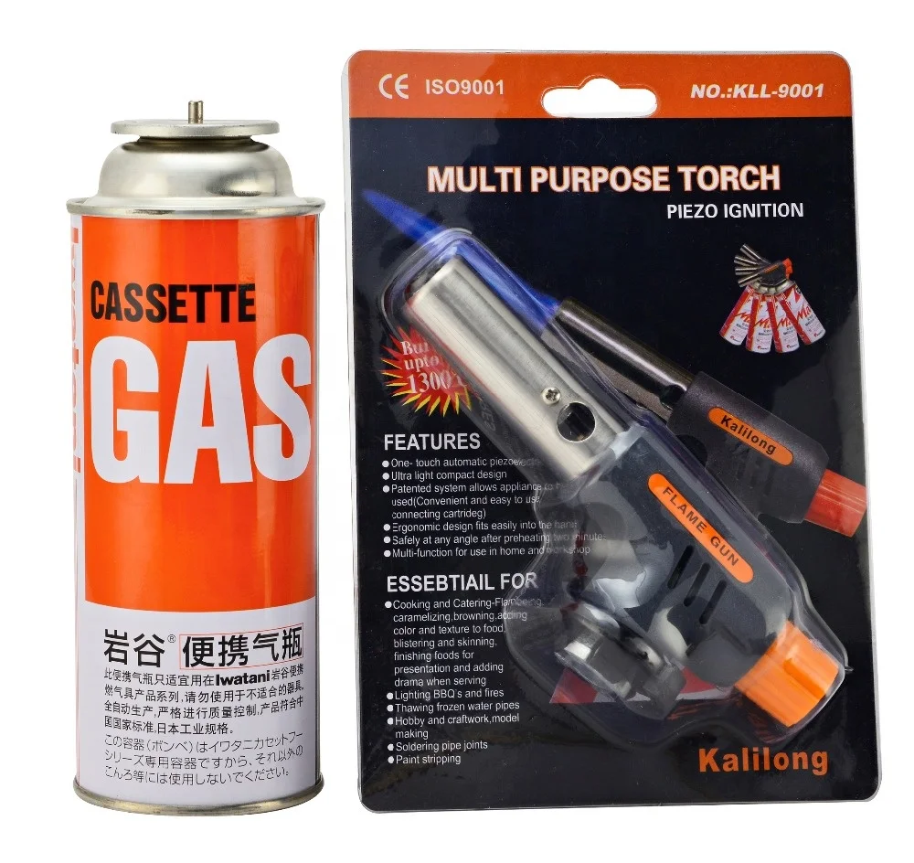KLL9001D Popular in Europe Orange gray Color Customized portable micro blow gas torch flame gun  gas torch