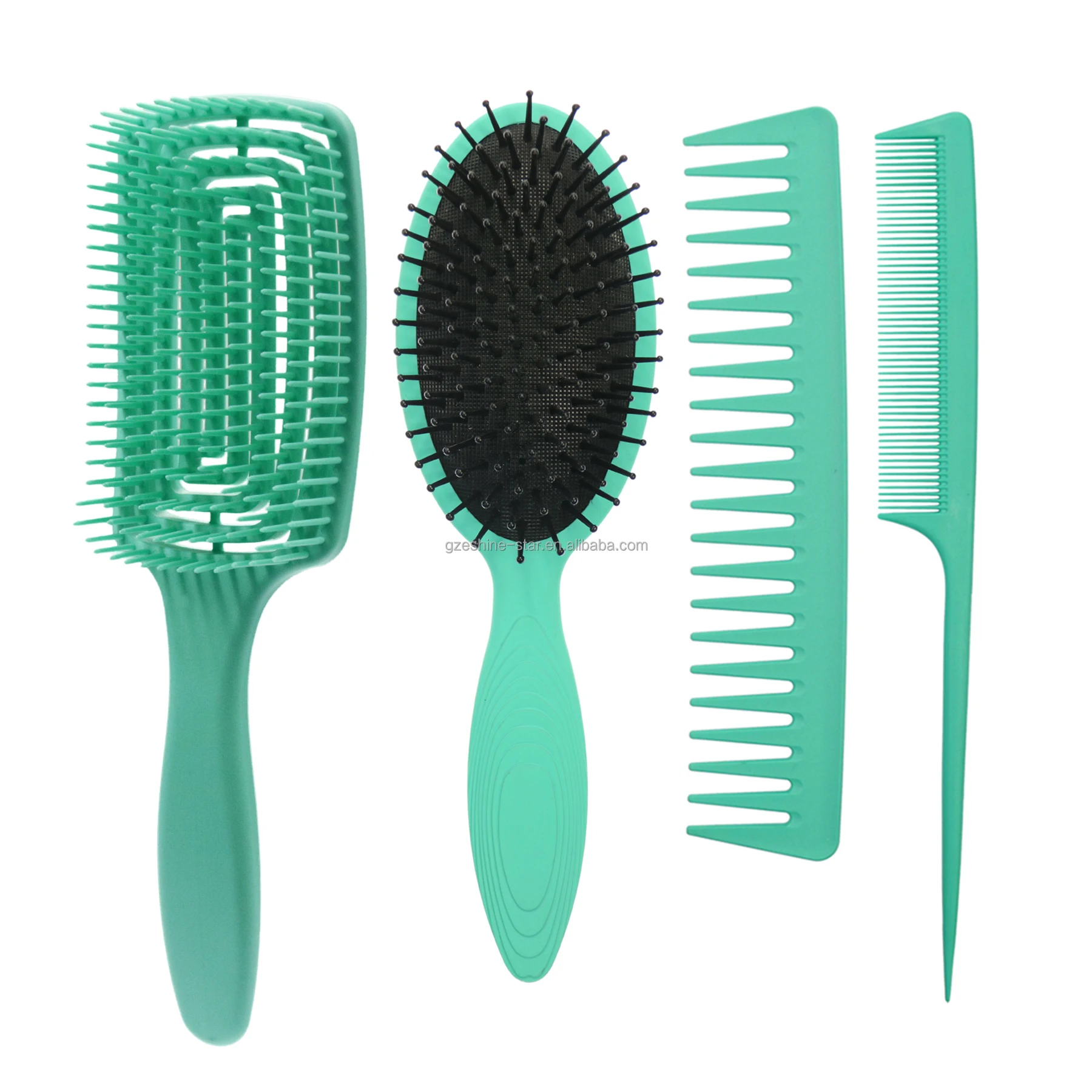Salon Custom Styling Detangling Hairstyle Plastic Paddle Hair Brush Cushion Brush Round Brush
