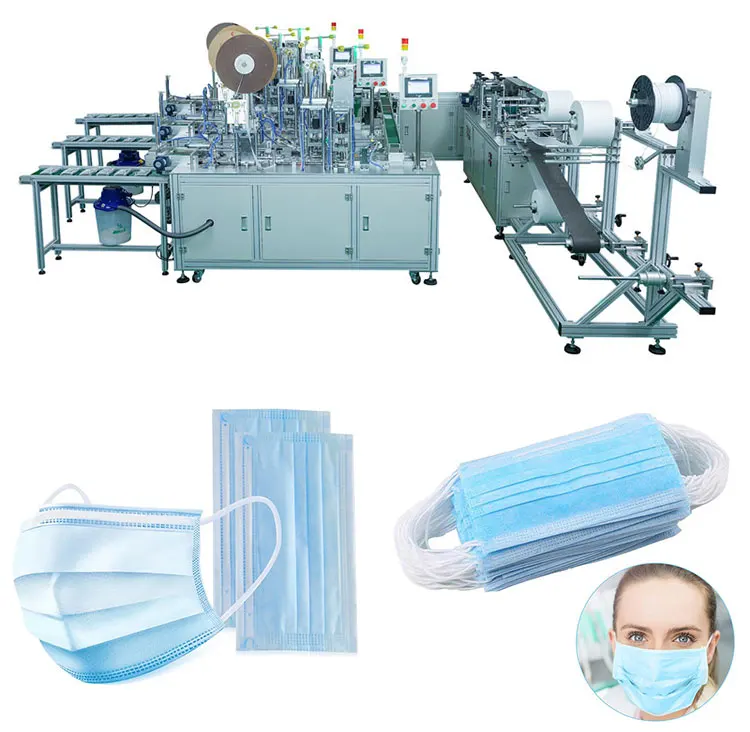 Manufacturers Price Fully Automatic 3 Ply Surgical Face Masks Machinery and mask making machine