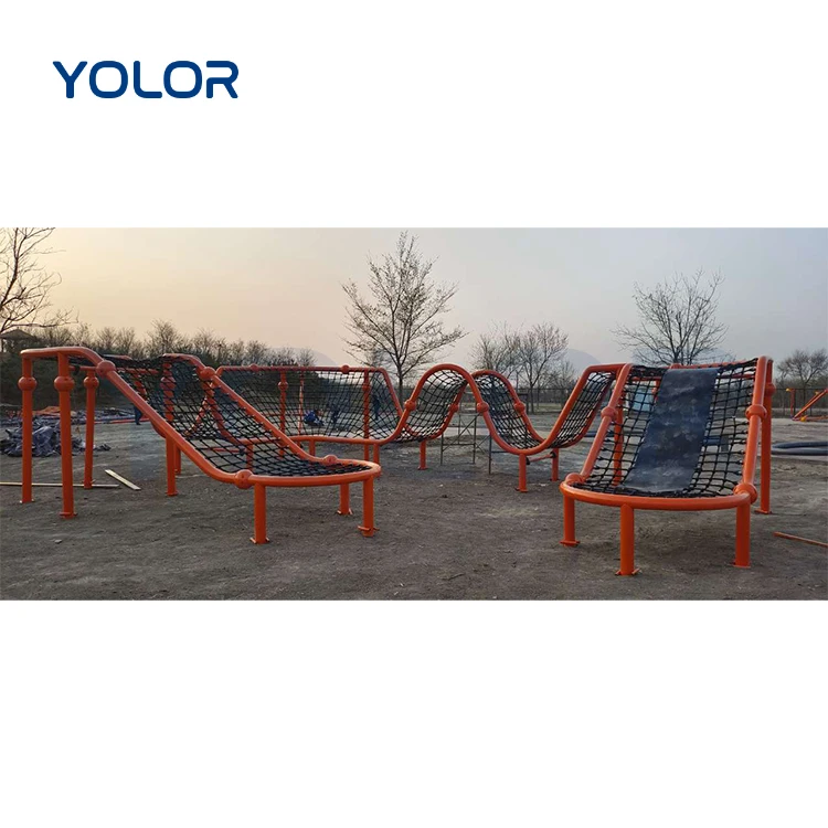 Children Climbing Frames With Slide Large Outdoor Commercial Playground Animal Rides For Steel Column Metal Cargo Net Kids