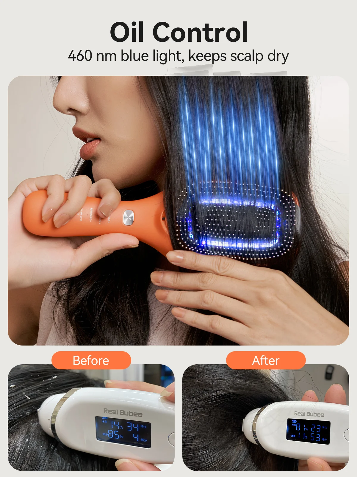 TOUCHBeauty 2024 VITA TB-2343 3 in 1 phototherapy comb electrical handheld spa scalp massage brush with red light for hair