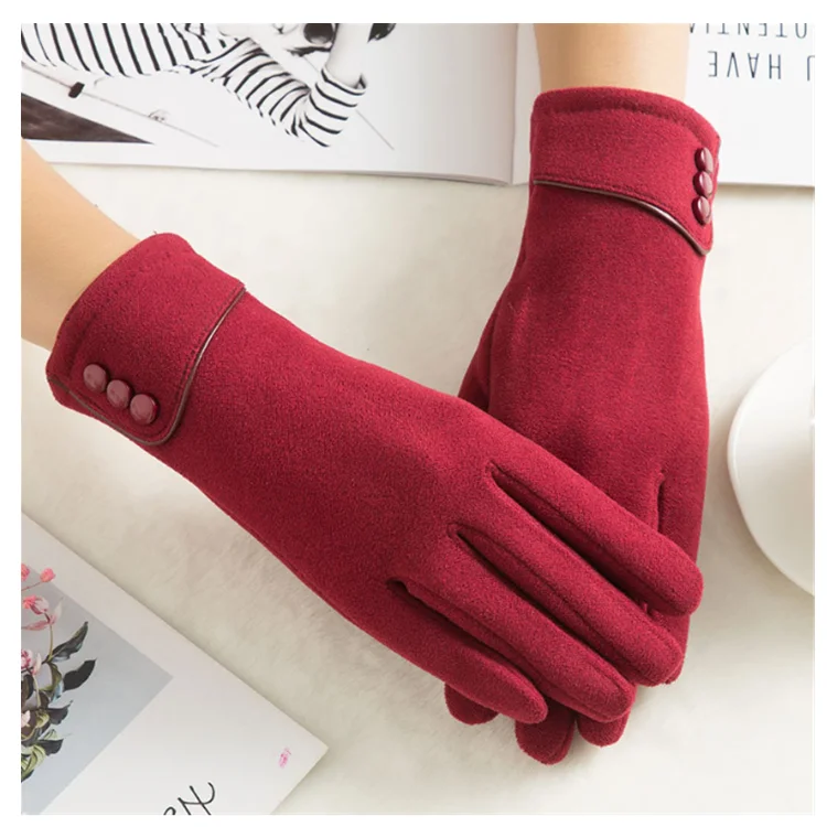 Wind Touch Screen Sports Wool Cycling Women Winter Warm Gloves for Skiing Hiking