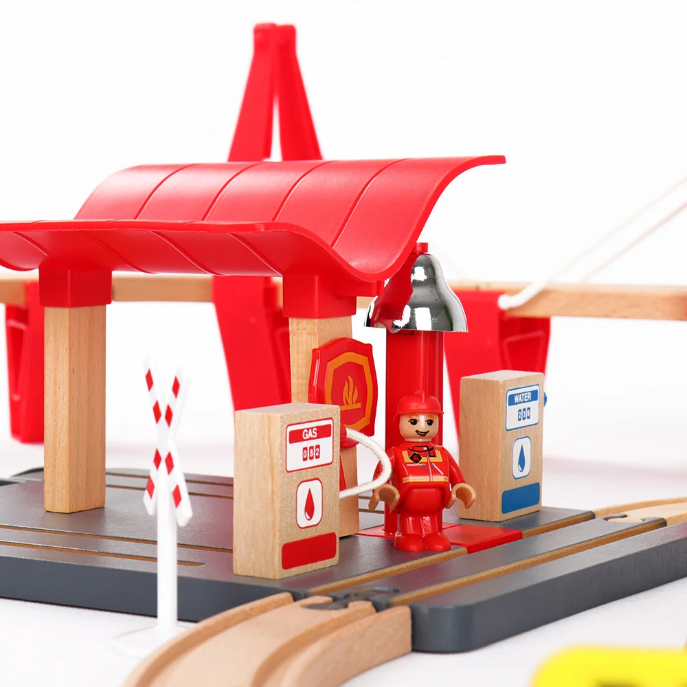  Train track toy roller coaster super long train team large wooden sliding electric early education and