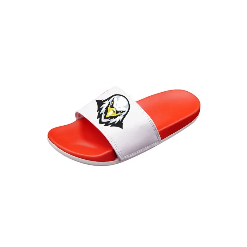 
Factory price top quality men leather slipper custom logo slide sandal, memory foam soft PU slides with logo 