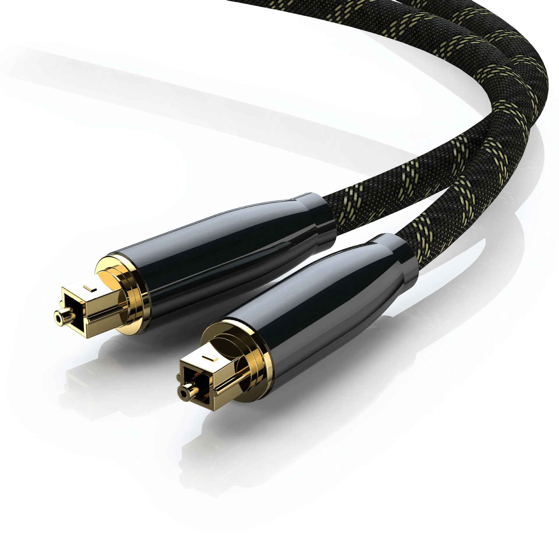 Optical fiber audio cable 3.5mm Audio Snake Splitter Toslink Male to Male Cord 24k gold plated connector for best connectivity
