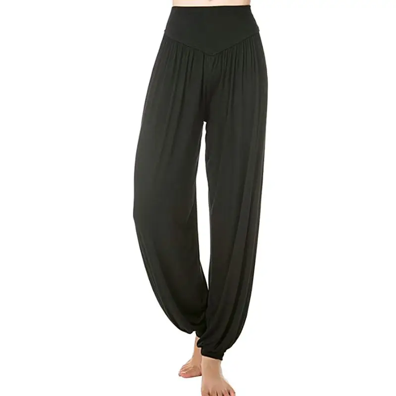 Unisex Casual Loose Leisure Pants Yoga Dance Long Pants Loose Sports Pants Soft Women Solid Bloomers Fitness Sports