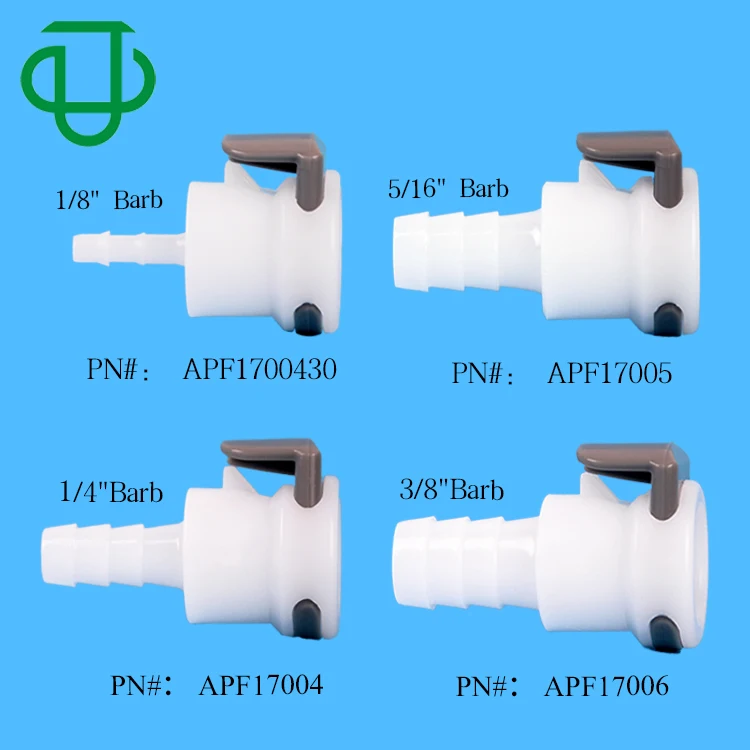 JU CPC Non-Valved In-Line Coupling Body Plastic Straight Through Quick Disconnect Release Hose Coupling For Medical Devices