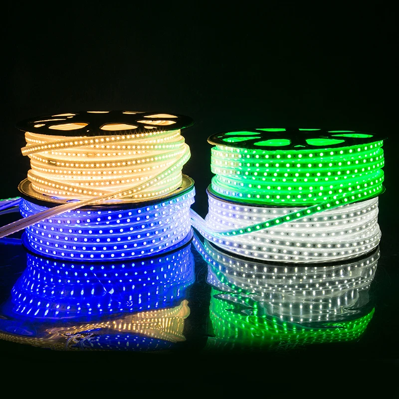Good quality high voltage RGB led strip 120LED 5050SMD 220V led strip light for outdoor decoration