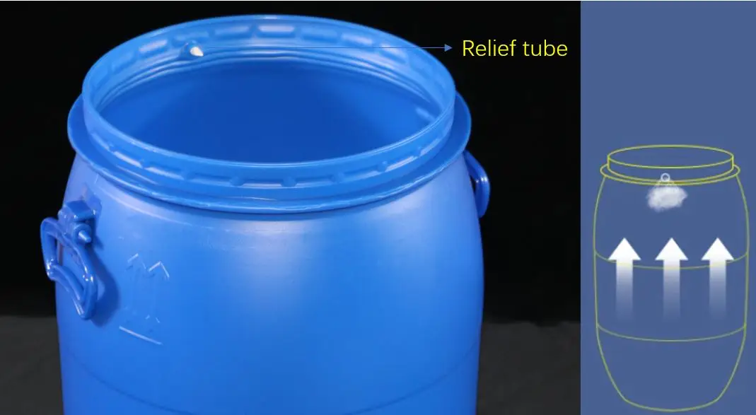  Пластиковый барабан с кольцевым замком большим горлышком 30L 60L 120L